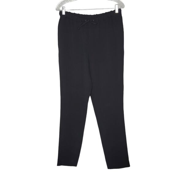 Derek Lam Size 6 Black Wool Blend High Rise Pull-on Drawstring Pants - Picture 1 of 7